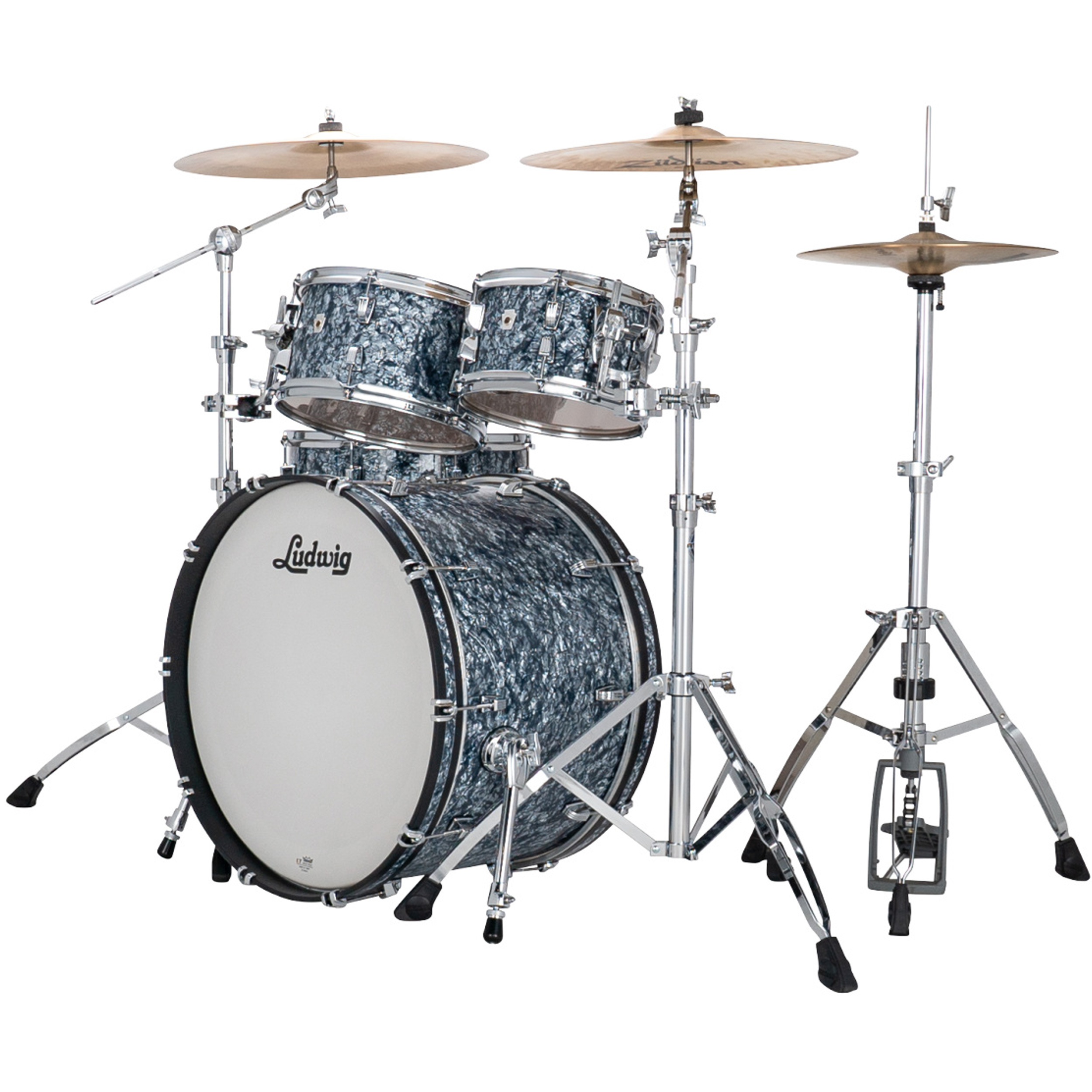 Ludwig NeuSonic 4-Piece Rapid Mod Shell Pack With 22" Bass Drum Satin Blue Pearl