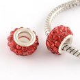 thumbnail image 1 of Polymer Clay Rhinestone European Large Hole Beads with Silver Color Plated Brass Cores Rondelle Hyacinth 11~12x7~7.5mm Hole: 5mm, 1 of 1