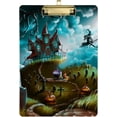 thumbnail image 2 of FMSHPON Halloween Mystery Witch Graveyard Castle Clipboard Hardboard Wood Nursing Clip Board and Pull for Standard A4 Letter 13x9 inches, 2 of 5
