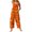 Orange, variant on WTOBBY Women's Sleeveless Cotton Casual Jumpsuit featuring Halloween Print, Breathable and Lightweight for Warm Weather, Ideal for Relaxed Wear,BlackL