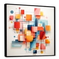 thumbnail image 2 of Designart "Harmony of Mid-Century Squares and Shapes II" Abstract Framed Wall Art - Blue Abstract Modern Shapes Entryway Framed Wall Art Print, 2 of 6