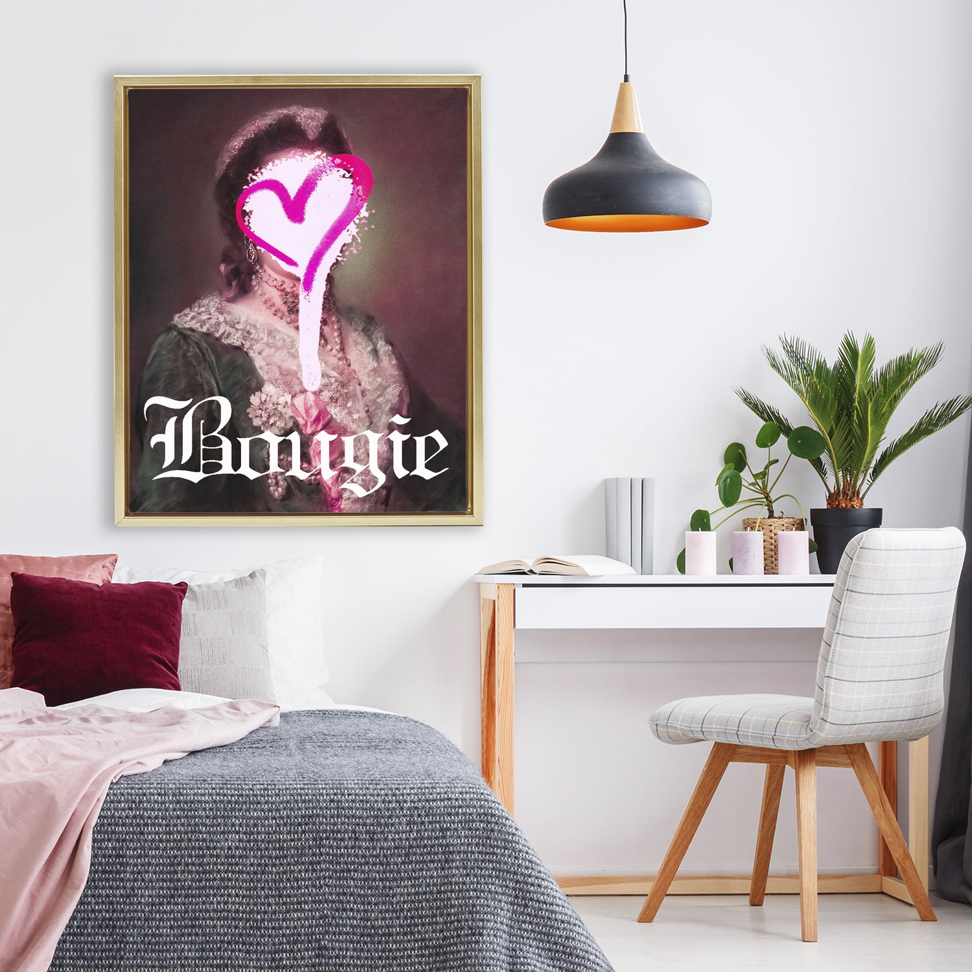 Bougie Classical Portrait Gold Framed Floater Canvas Wall Art, design by Lil' Rue