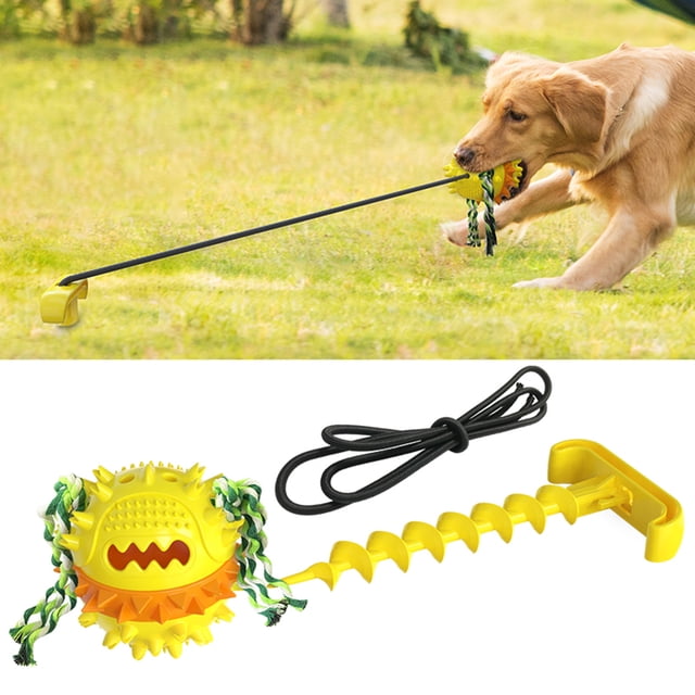 Juguete de tiro al aire libre War para perro Mordedura de molar Juguete de bola de cuerda chirr MABOTO Juguete al aire libre del tirón