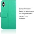 thumbnail image 6 of Wallet Case for iPhone XR, 5 Card Slots Magnetic Closure Zipper Pocket Handbag PU Leather Flip Case with Wrist Strap TPU Kickstand Cover for iPhone XR - Mint Green, 6 of 14