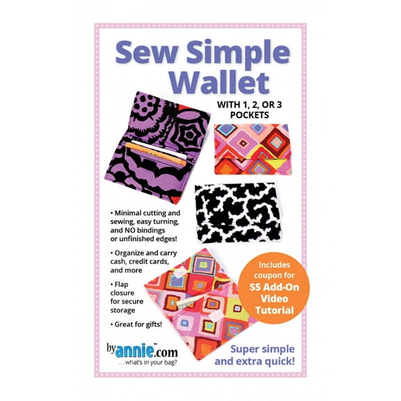 Sew Simple Wallet Sewing Pattern by Annie Unrein for ByAnnie