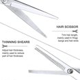 thumbnail image 4 of Juego profesional de tijeras para cortar el cabello de 7 piezas con tijeras de entresacar, peine de navaja, pinzas y estuche para salón y hogar., 4 of 5
