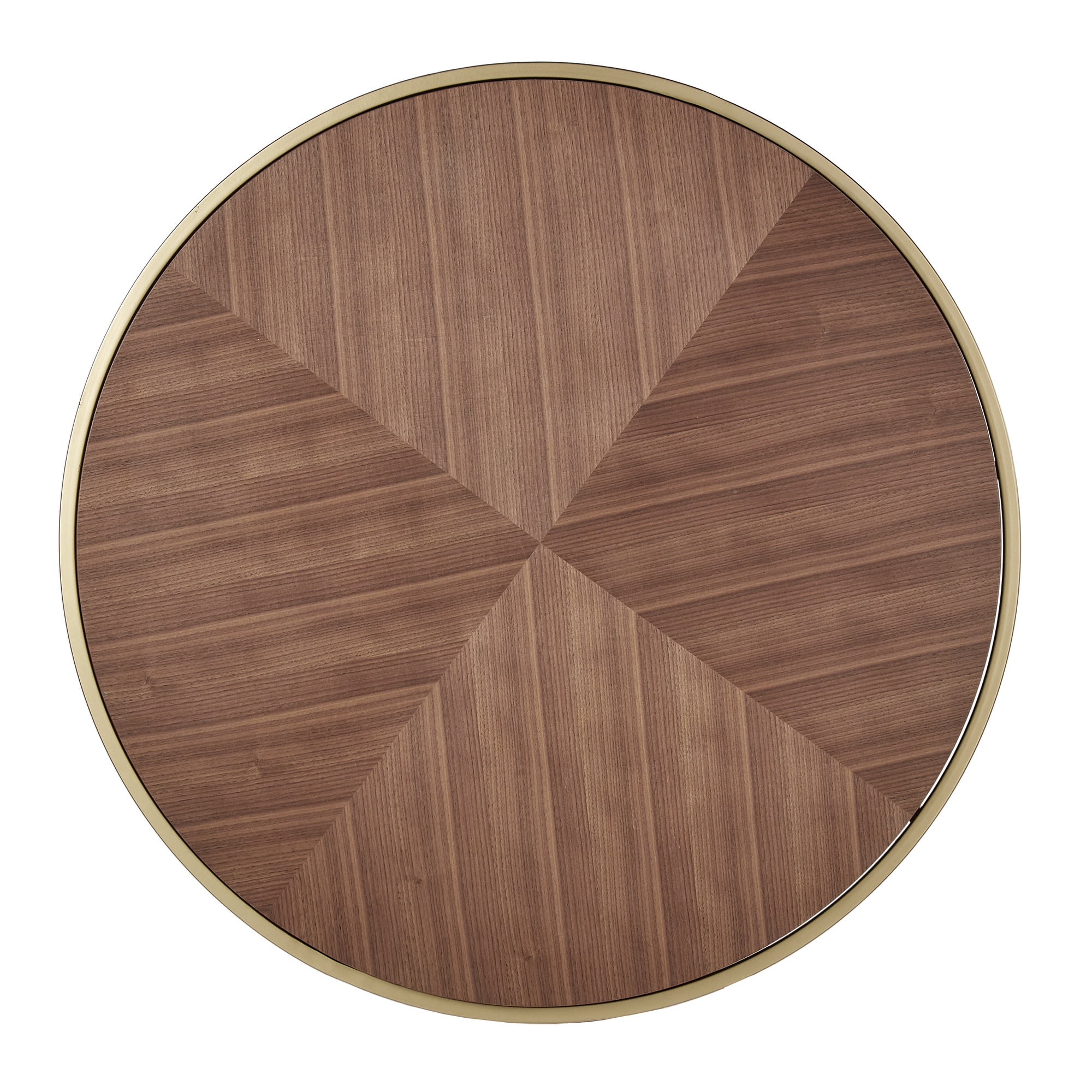 Weston Home Mako Wood & Metal Round Coffee Table, Natural Finish,