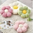 thumbnail image 3 of SUSIELADY Flower Pillow, Cute Decorative Plush Throw Pillow with Faux Rabbit Fur, Soft Aesthetic Floor Pillow for Bedroom, Living Room & Kids Room Décor, 1-Pack, Large Green, 3 of 6