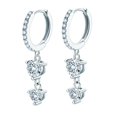 thumbnail image 1 of Pendientes de aro Pendientes colgantes Mujer Pendientes colgantes estéticos Pendientes de diamantes de imitación para boda Uso diario Cumpleaños Día d Plata, 1 of 8