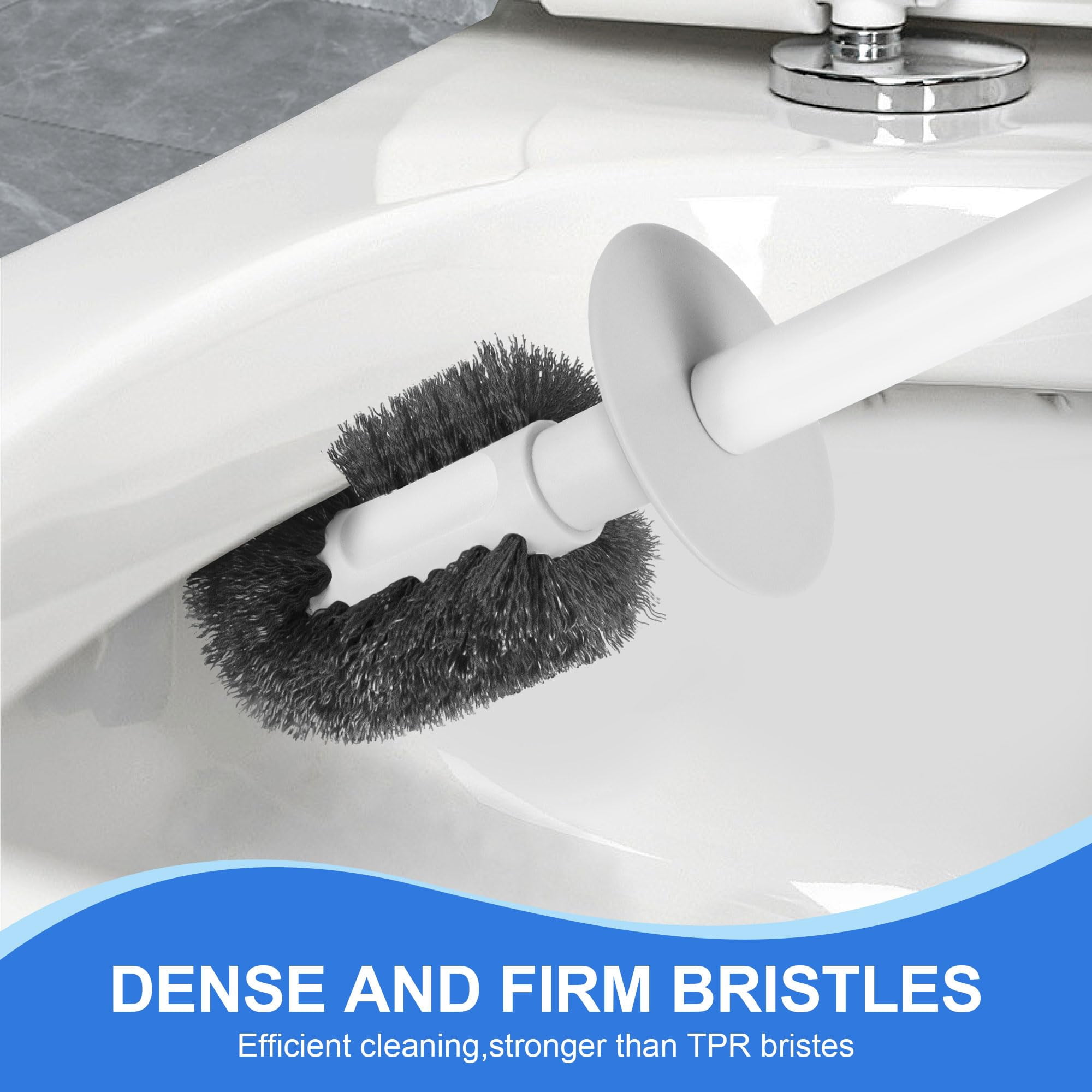 Toilet Brush and Plunger Set 2 Pack 3-in-1 Bowl Holder with Crevice Cleaning Wall Mounted Bathroom Tools