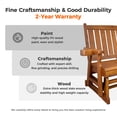 thumbnail image 3 of Innovaze Wooden Patio Glider, with Cup Holders, High Back and Deep Contoured Seat, Solid Fir Wood, Heavy Duty 800 LBS (Teak Tone, 2-Seater), 3 of 11