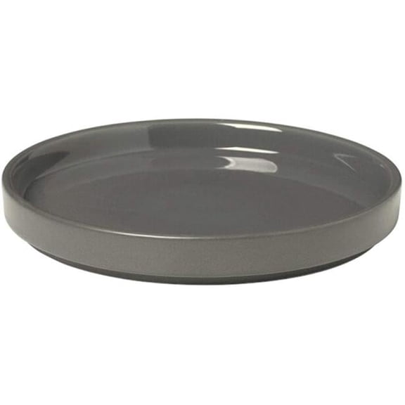 Blomus 63983.4 Pilar Ceramic Snack Plate, Pewter & Charcoal - Set of 4