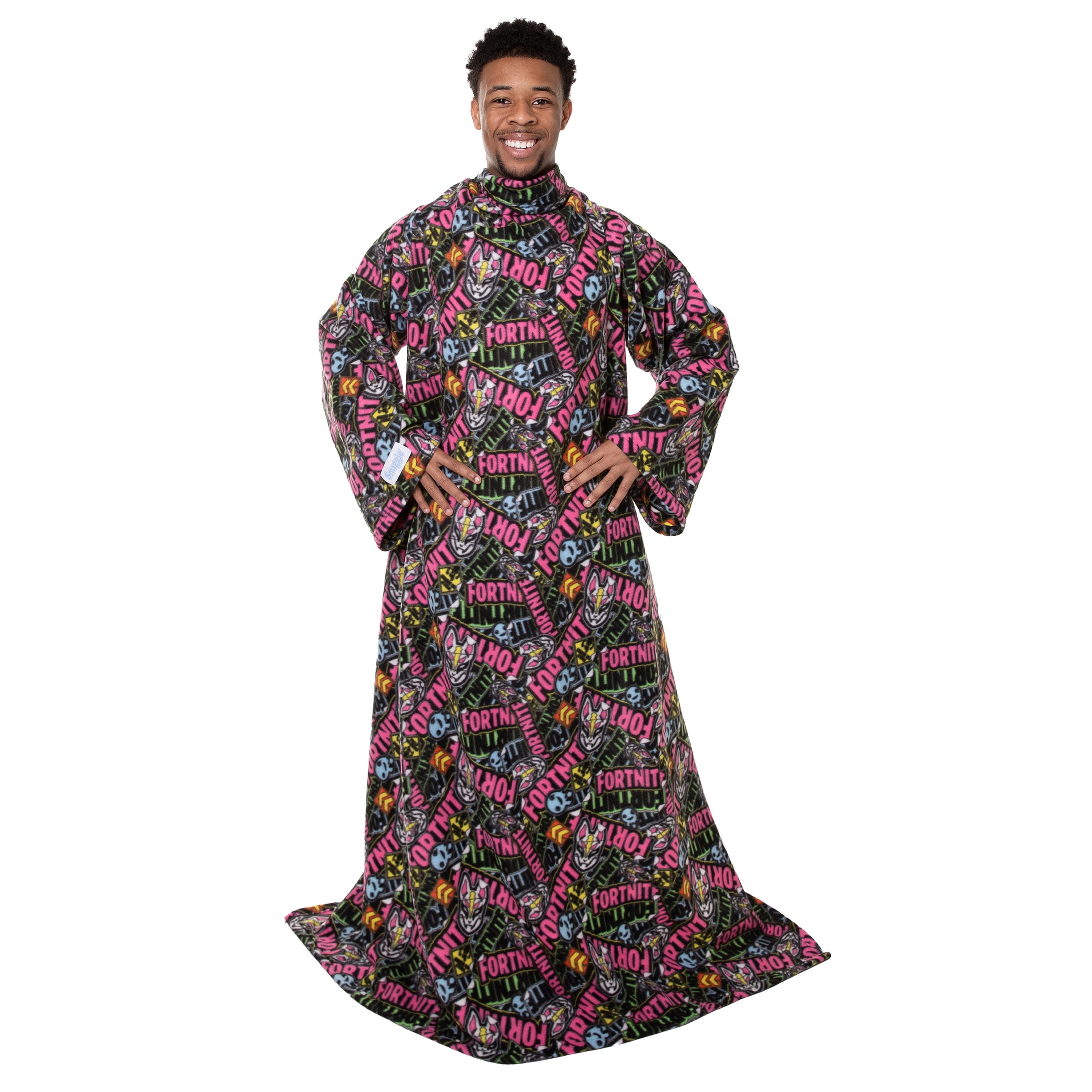 Snuggie Fortnite Graffiti Original Wearable Blanket with Sleeves, Super Soft Fleece