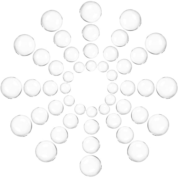 1 Box 400Pcs Clear Glass Cabochons Transparent Glass Dome Small Half Round 6mm 8mm 10mm 12mm Flatback Cabochon Tiles Assortment for Jewelry Making Photo Earring Pendant Necklace DIY Craft