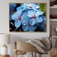 thumbnail image 1 of Designart Flowers framed wall art decor, Flowers framed wall Art, Flowers Charm In Blue , Blue Large Traditional Gold framed wall art, 44x34 inches Gold Frame, 1 of 5