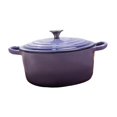thumbnail image 1 of Utensilios de cocina de hierro fundido, olla de cocina, accesorios para el hogar, olla de inducción multifuncional profunda, mango doble para Púrpura, 1 of 9