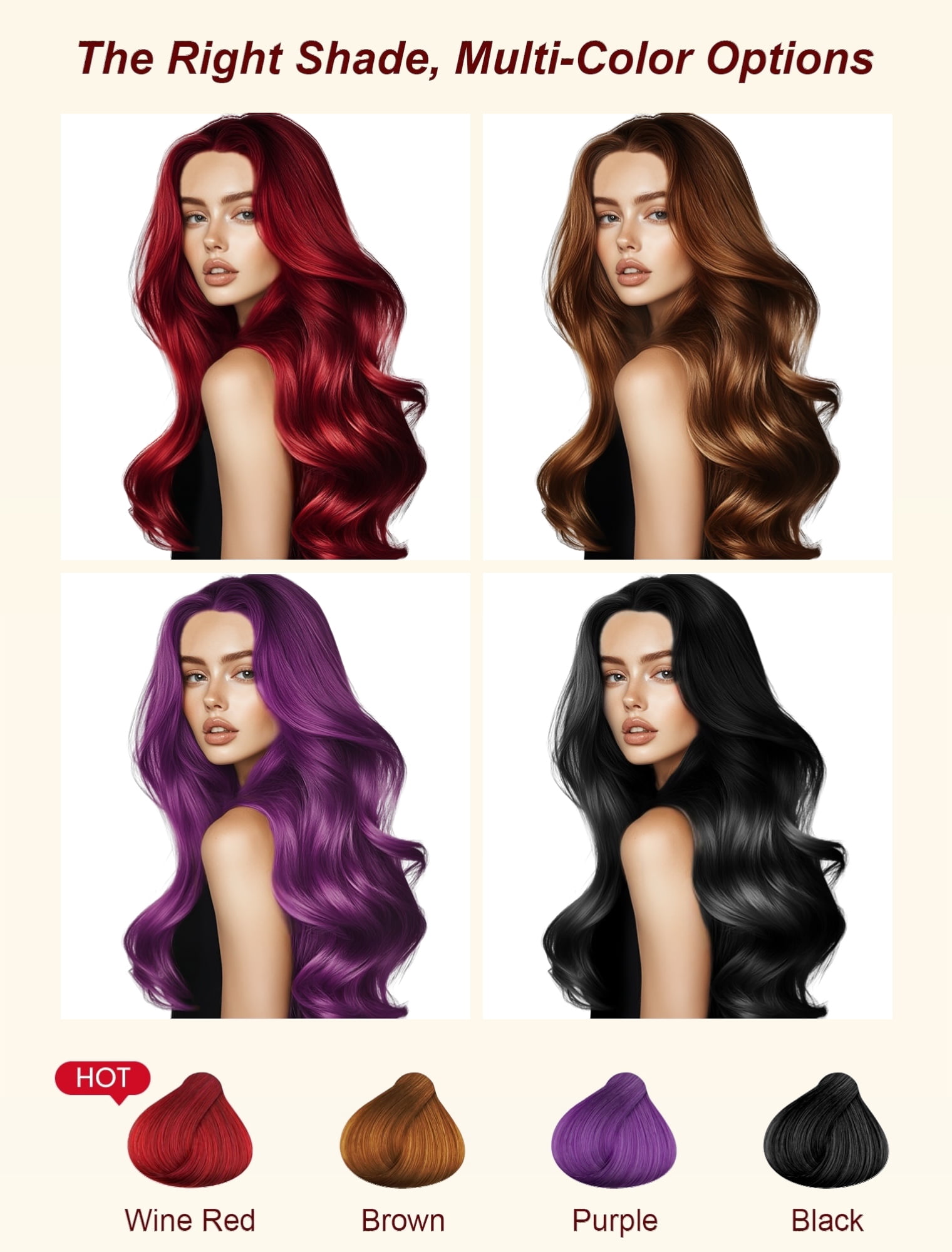 AngeRose Hair Color Shampoo Chestnut Brown - 30 Mins No Bleach hair dye, Covers Gray