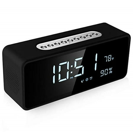 Orionstar Alarm Clock Radio With Fm Wireless Speaker For Bedroom With 8 Inch Led Screen Snooze Sleep Timer Dimmer Usb Port Thermometer Display Tf Aux