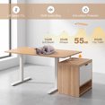 thumbnail image 6 of 63" Electric Standing Desk with 3 Memory Heights and 2 Hanging Hooks, Adjustable Height Sit Stand Home Office Desk,Natural, 6 of 8