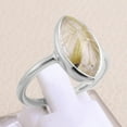thumbnail image 3 of Earth Gems Jewelry Rutilated Quartz Ring Sterling Silver Ring Golden Quartz Ring Statement Ring for Women, 3 of 6
