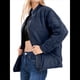 thumbnail image 1 of Chaquetas Acolchadas para Mujer, Informales, de Cuello Alto, Larga, Abrigos de Invierno Extragrandes con Cremallera Azul Marino M, 1 of 7