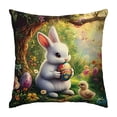 thumbnail image 3 of Throw Pillow Covers 18x18, Easter Decorations Pillow Cases with Bunny Patterns, Spring Decor for Bedroom Couch Cushion Cover, Green, 3 of 7