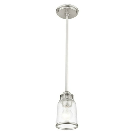 

1 Light Mini Pendant in Coastal Style 5 inches Wide By 15 inches High-Brushed Nickel Finish Bailey Street Home 218-Bel-2513008