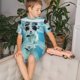 thumbnail image 4 of Fotbe Swimming Cat Goggles Pijama Estampada de 2 Piezas para Niños – Ropa de Dormir de Manga Corta Cómoda para Niños y Niñas, Camiseta y Shorts de Algodón-3X-Large, 4 of 6