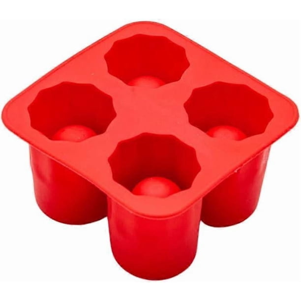 1 pack ice cube tray, freezer silicone ice cube molds, kitchen accessories (red)