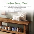 thumbnail image 6 of Finmind 55-inch Solid Wood Entryway Bench with Shoe Storage, Rustic Foyer Bench with Open Shelf for Hallway, Mudroom, Bedroom, Rustic Brown, 6 of 9