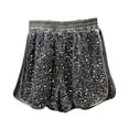 thumbnail image 4 of Girls All Over Sequin Shorts – Full Sparkle Athletic Shorts with Stretch Waistband and Soft Lined Interior, Fashion Summer Performance Outfit for Stage, Girls Shorts Size 10-12, 4 of 5