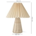 thumbnail image 3 of Nightstand Lamp,Pleated Table Lamp with Remote Control Modern Beige Fabric Shade Rattan Base for Reading Bedroom Living Room Study Office Bedside Home Decor, 3 of 9
