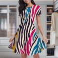 thumbnail image 2 of Zebra Print Women's Classic Swing Skater Dress Casual Work Party Cocktail Dresses, 2 of 6