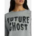 thumbnail image 4 of Women's Halloween Future Ghost Graphic Fleece Sweatshirt from Way to Celebrate, Sizes S-XXXL, 4 of 5
