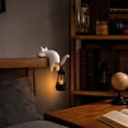 thumbnail image 4 of White Cat Bookshelf Light Featuring 3D Printed Design with Warm Ambient Glow, Modern Table Lamp for Home Office Decor and Cozy Bedroom Lighting, Unique Cat Lover Gifts for, 4 of 6
