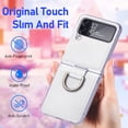 thumbnail image 7 of Case for Galaxy Z Flip 4 5G 2022 Cover,  Slim TPU Frame Back Cover Protective Phone Case for Galaxy Z Flip 4 5G 2022, with Ring, Silver, 7 of 7