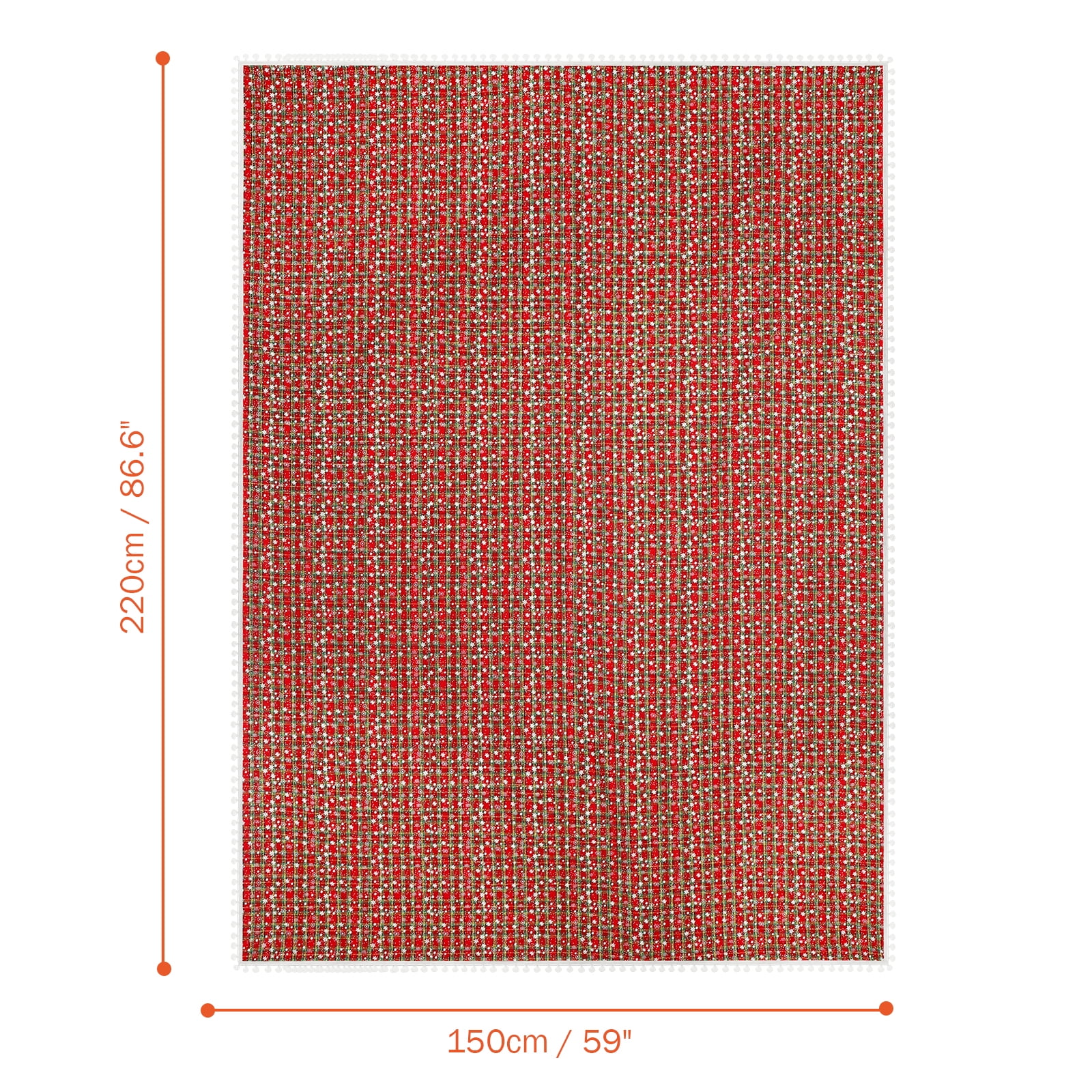 Christmas Plaid Tablecloth with Snowflake Pattern, 100% Terylene Waterproof Table Cover for Holiday Parties 59 x 86.6in