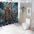 thumbnail image 7 of Orinice  Octopus Shower Curtain Nautical Sea Animal Tentacles Vintage Sailboat Bath Curtain Funny Cool Kraken Theme Bathroom Decor Set Machine Washable Waterproof Fabric  69x72, 7 of 7