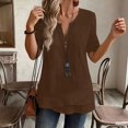 thumbnail image 2 of GZWYHT Cotton Linen Tops for Women Linen Blouses for Women Linen Tops for Women Tunic Tops Boho Linen Tops Linen Tunic Tops for Women Linen Tunics for Women Loose Fit Brown XL, 2 of 6