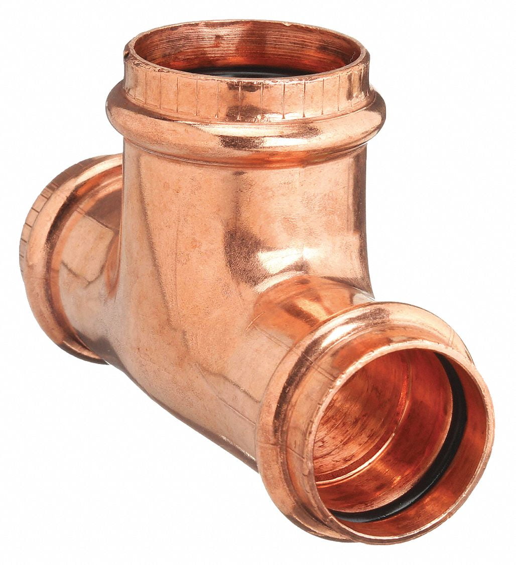 Copper Tee, Press x Press x Press Connection Type, 1" x 1" x 11/4