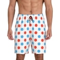 thumbnail image 1 of Vsdgher Shorts de Pyjama pour Hommes à Pois Rouges et Bleus, Bas de Détente, Shorts de Sommeil, Taille Élastique, Légers, avec Poches-TTG, 1 of 6