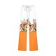 thumbnail image 5 of Pantalones Casuales de Mujer de Impresión Floral Cintura Elástica Suelta, Pantalones de Pierna Ancha Recta con Bolsillos, 5 of 5