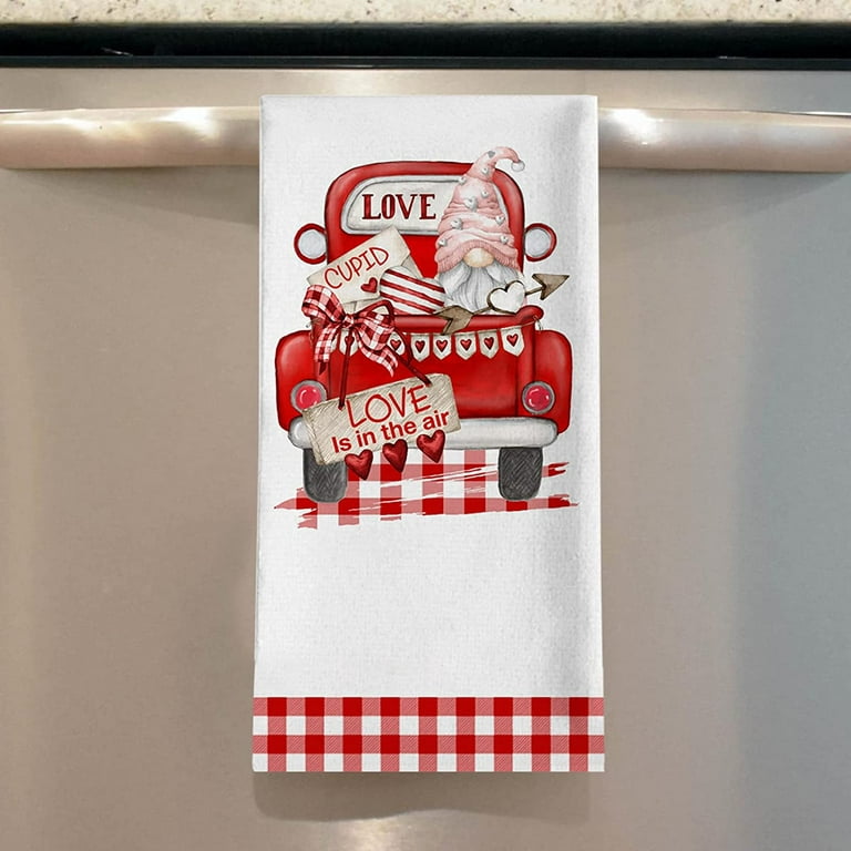 2 Pack Of Valentine's Day Kitchen Towels, Simple And Cute Plaid Pattern,  Valentine's Day Holiday Decorative Kitchen Towels With Love, Soft And  Skin-fr
