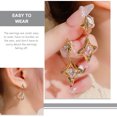 thumbnail image 3 of WASHWEPE 1Par Aretes De En Metal Dorado Para Mujer Con Chic Y Decorativo, 3 of 8