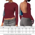 thumbnail image 3 of Camiseta De Verano Camisa de mujer Cami Top Y2K Style Backless Slim Fit Streetwear Traje (Rojo M) Cgtredaw Para estrenar, 3 of 7