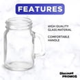 thumbnail image 2 of Mason Jar with Handle Set 4.5 oz. Set of 10, Bulk Pack - Sampler Glasses, Glass Jars for Overnight Oats, Candies, Fruits, Pickles, Spices, Beverages - Clear, 2 of 5