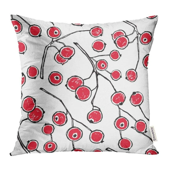 EREHome Autumn Pattern with Branches of Viburnum with Bright Red Berries Light Beautiful Pillow Case Pillow Cover 20x20 inch Throw Pillow Covers