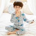 thumbnail image 1 of Conjuntos de pijamas de algodón para niños y niñas, ropa de dormir con dibujos animados, Tops de manga larga, pantalones, 2021, 1 of 2