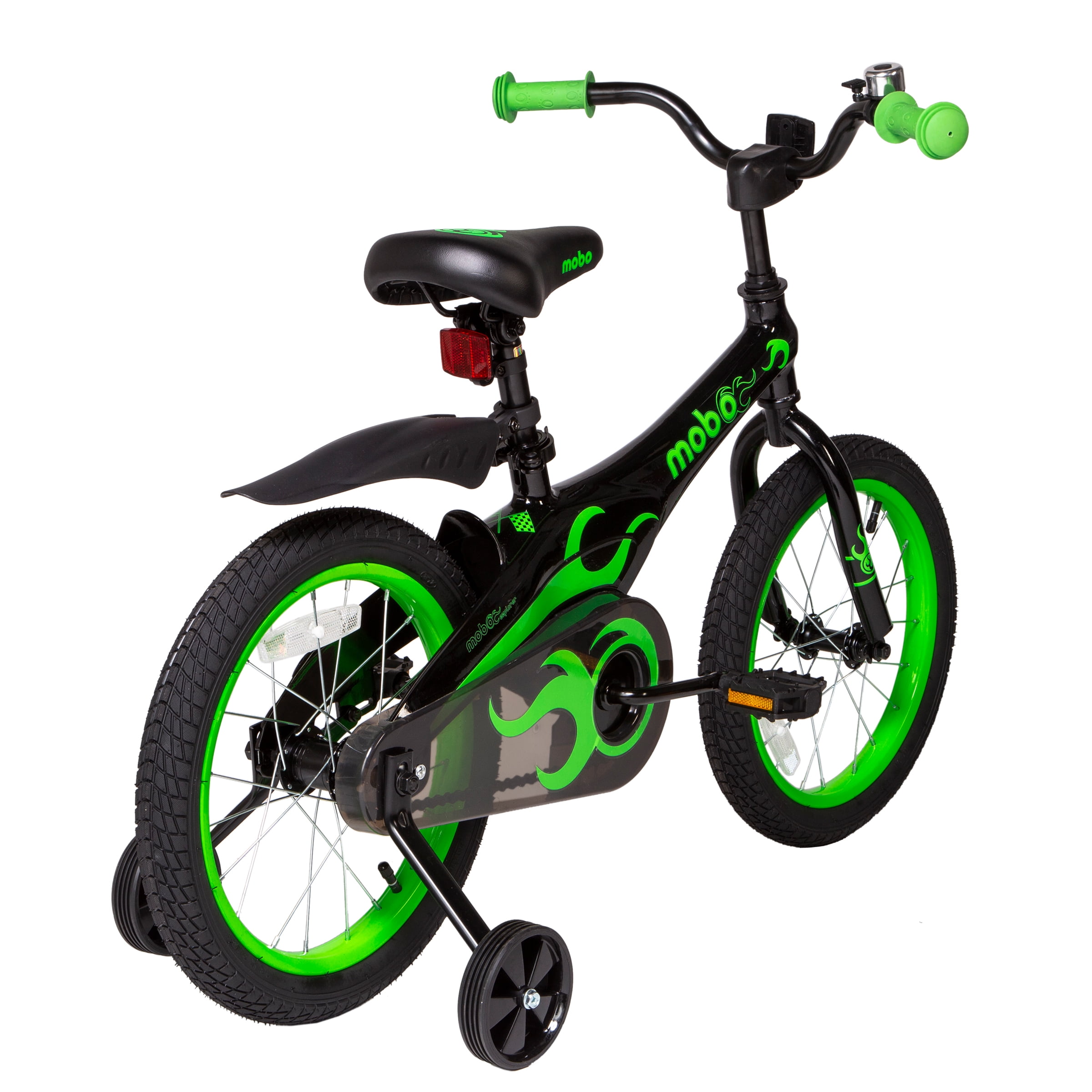 Mobo Lite Bike w/Training Wheels. 16" Child Bicycle, Green