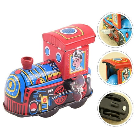 

tin toy Vintage Tin Toy Children Clockwork Train Toy Antique Scene Toy